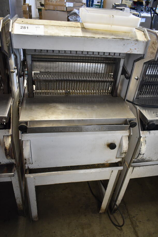 Oliver 777 Metal Commercial Floor Style Bread Loaf Slicer. 115 Volts, 1 Phase. Tested and Working! - Item #1117891