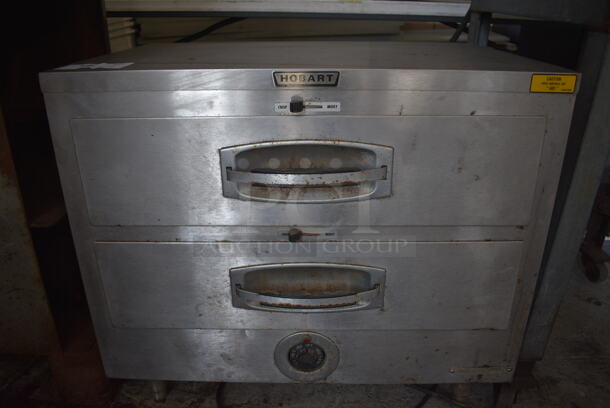 Hobart Model CF021 Stainless Steel Commercial 2 Drawer Warming Drawer. 115 Volts, 1 Phase. 29x21x26. Tested and Working!