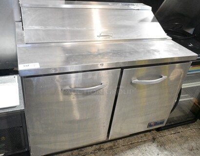 Ikon ISP48 Stainless Steel Commercial Sandwich Salad Prep Table Bain Marie Mega Top on Commercial Casters. 115 Volts, 1 Phase. Tested and Working!