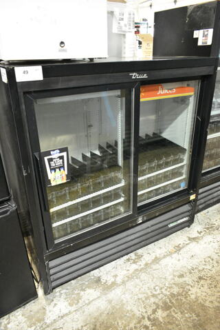 2018 True GDM-41SL-48-HC-LD Metal Commercial 2 Door Reach In Cooler Merchandiser w/ Poly Coated Racks. 115 Volts, 1 Phase. Tested and Working!