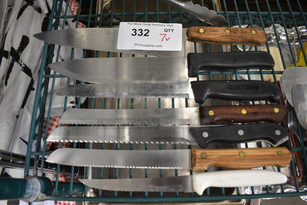 7 Various Metal Knives. Includes 13.5". 7 Times Your Bid!