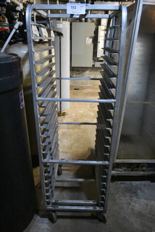 Metal Commercial Pan Transport Rack on Commercial Casters. (basement) 