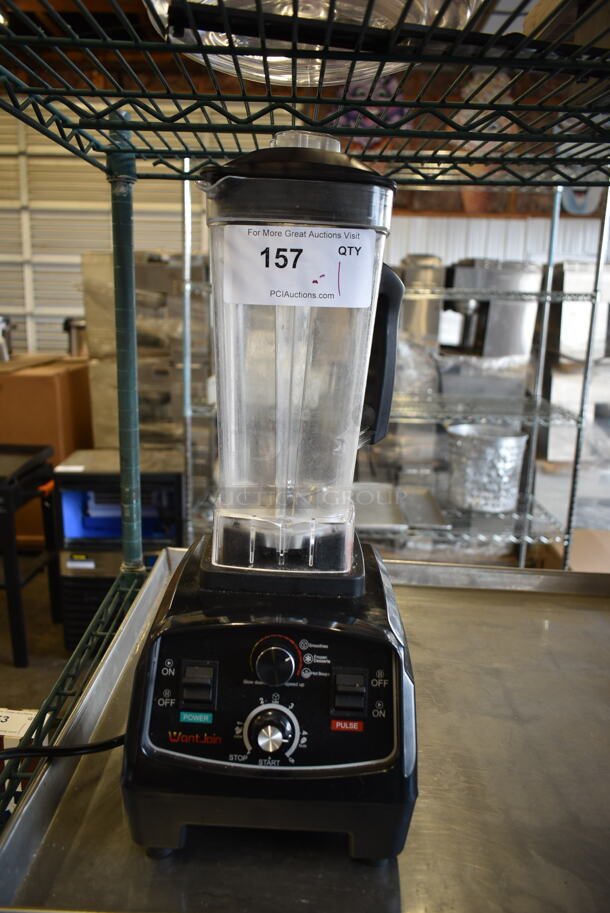 WantJoin WZ-200D Metal Commercial Countertop Blender w/ Pitcher. 100-120 Volts, 1 Phase. Tested and Working!