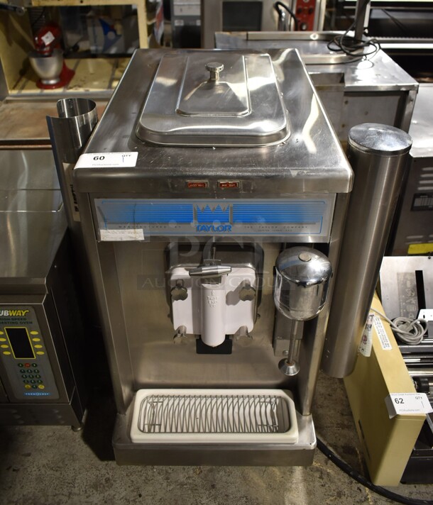 Taylor 490-33 Stainless Steel Commercial Countertop Single Flavor Ice Cream Machine w/ Milkshake Mixing Attachment. 208-230 Volts, 3 Phase.