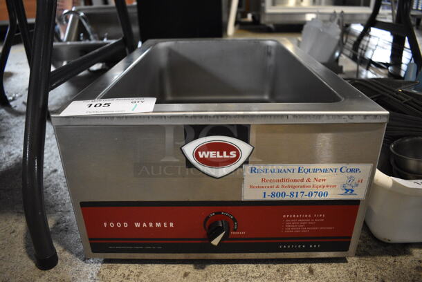 Wells Model LLK-1220 Stainless Steel Commercial Countertop Food Warmer. 120 Volts, 1 Phase. 14.5x23x9. Tested and Working!