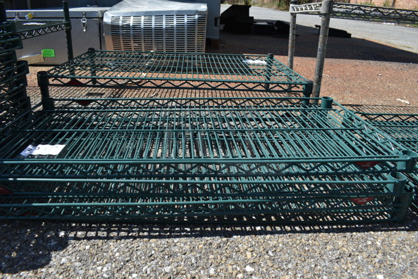 ALL ONE MONEY! Lot of 4 Metro Green Finish Wire Shelves. 36x18x1.5
