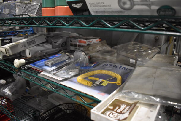 ALL ONE MONEY! Tier Lot of Various BRAND NEW Items Including Vollrath Dishers and Thermometers