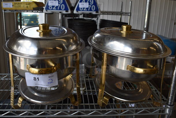 2 Metal Chafing Dishes w/ Drop In and Lid. 27.5x13x11.5. 2 Times Your Bid!