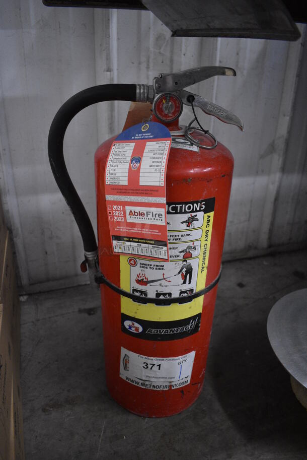 Advantage Dry Chemical Fire Extinguisher. Buyer Must Pick Up - We Will Not Ship This Item. 10x7x21