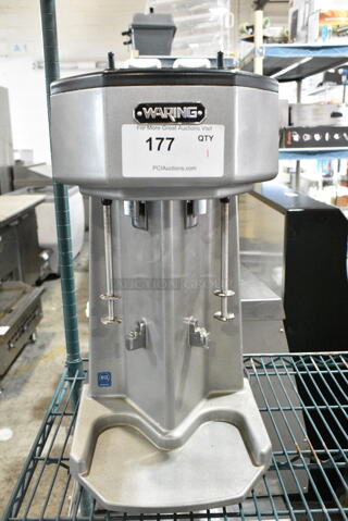 Waring WDM240 Metal Commercial Countertop 3 Head Drink Mixer. 120 Volts, 1 Phase. Tested and Working!