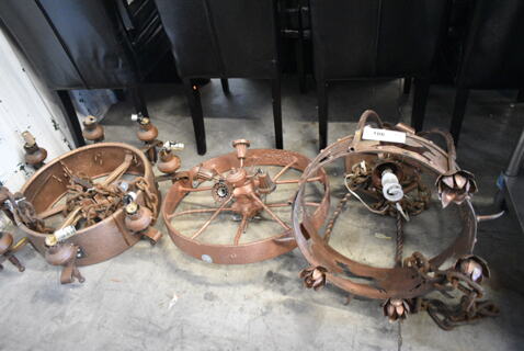 3 Various Metal Light Fixture. 3 Times Your Bid! 