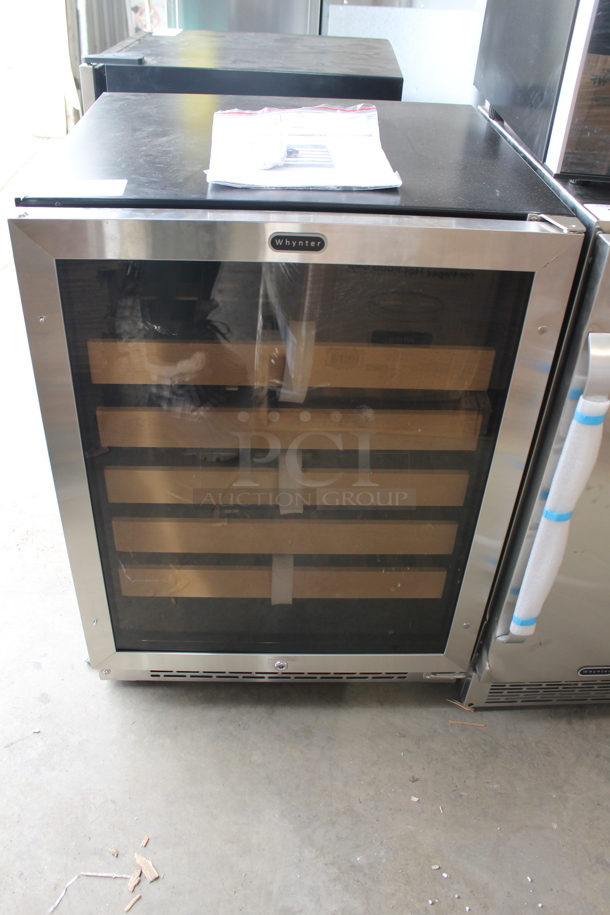 BRAND NEW SCRATCH AND DENT! Whynter BWR-541STS Metal Commercial 24" 54 Bottle Wine Cooler Merchandiser. 115 Volts, 1 Phase. Tested and Working!
