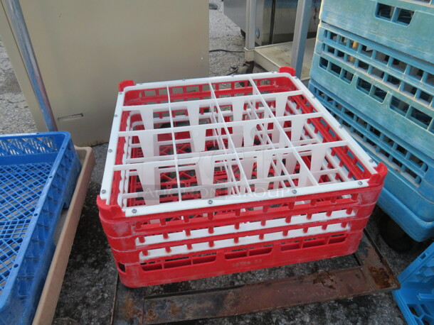 One Red 16 Hole Dishwasher Rack. 