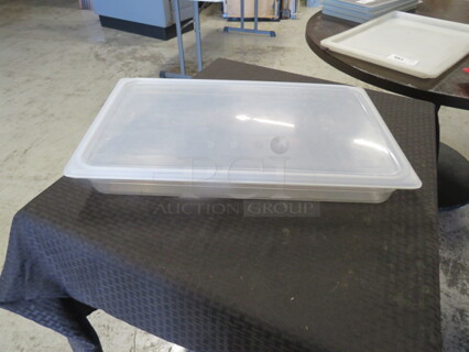 One Full Size 2.5 Inch Deep Food Storage Container With Lid.