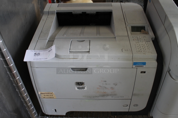 HP LaserJet P3015 Metal Countertop Printer. 100-127 Volts, 1 Phase.