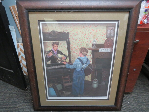 One 33X39 Framed Matted Print Reflection Of A KING! Elvis Presley. By Ronnie McDowell. 