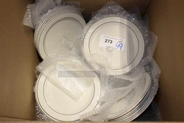 NEW! Set of 49 Sterling China Dinner Plates, 8-1/4"