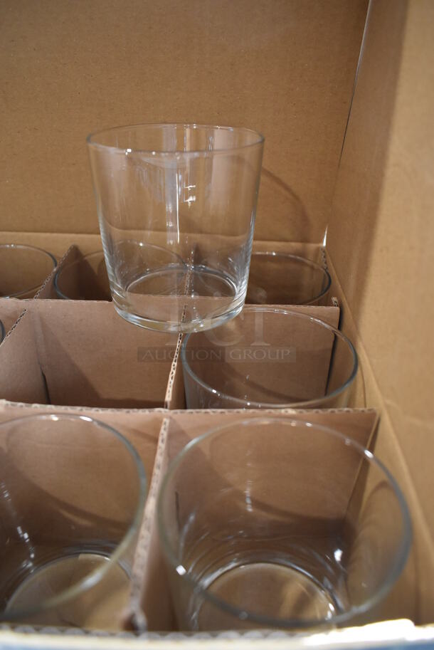 2 Boxes of 12 BRAND NEW Pasabahce Bistro Beverage Glasses. Missing 6 Glasses. 3.5x3.5x3.5. 2 Times Your Bid!