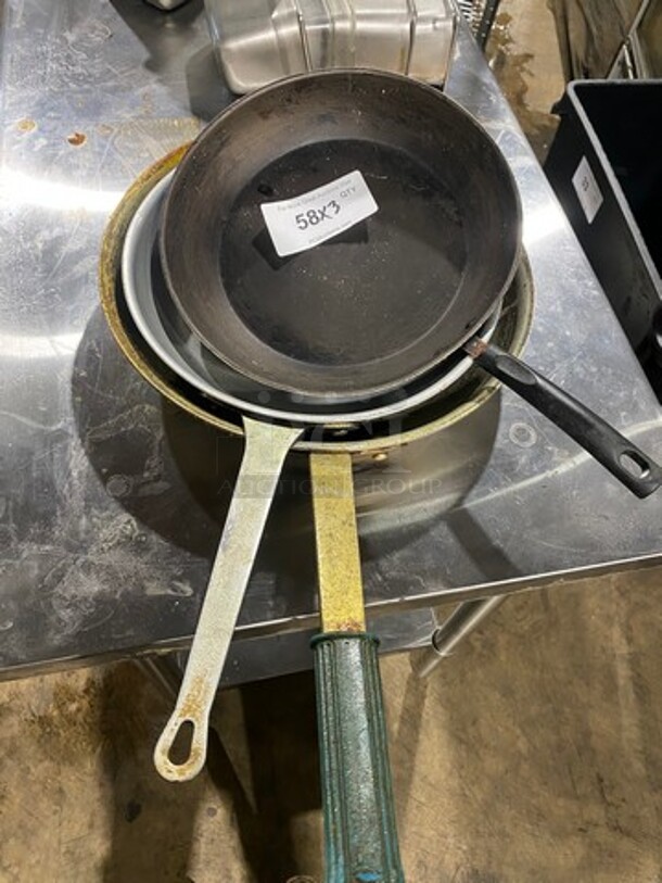 Assorted Stainless Steel Frying Pans! 3x Your Bid!