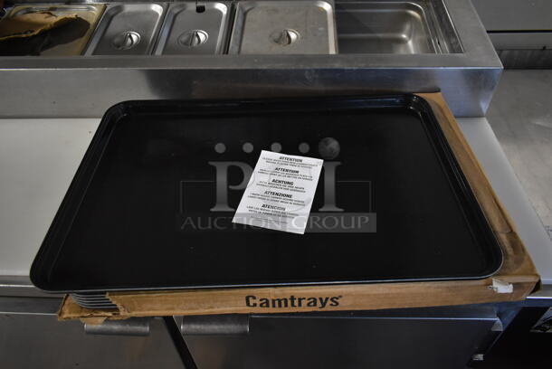 2 BRAND NEW! Boxes of 6 Cambro Black Poly Camtrays. 2 Times Your Bid!