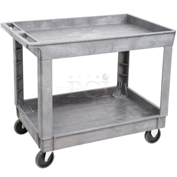 BRAND NEW SCRATCH AND DENT! Lakeside 2523 Plastic Deep Well Two Shelf Utility Cart - 40 1/4" x 25 1/2" x 32 3/4"