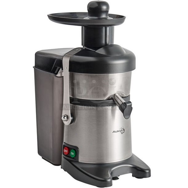 BRAND NEW SCRATCH AND DENT! AvaMix 928JE700 Stainless Steel Continuous Feed Juice Extractor with Pulp Ejection. 120 Volts, 1 Phase. Tested and Working!