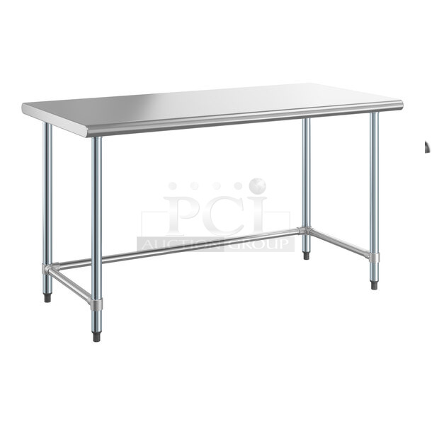 BRAND NEW SCRATCH AND DENT! Steelton 522ETOB3060 30" x 60" 18-Gauge 430 Stainless Steel Open Base Work Table