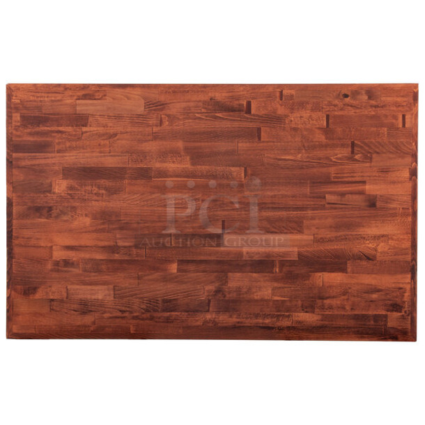 BRAND NEW SCRATCH AND DENT! Lancaster Table & Seating 3493048BBMAH 30" x 48" Wood Butcher Block Table Top with Mahogany Finish