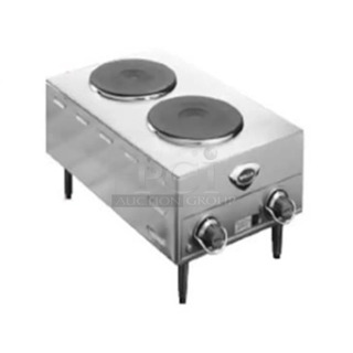 BRAND NEW SCRATCH AND DENT! Wells H70 Stainless Steel Commercial Countertop Electric Powered 2 Burner Hot Plate Range. 208/240 Volts, 1 Phase. 