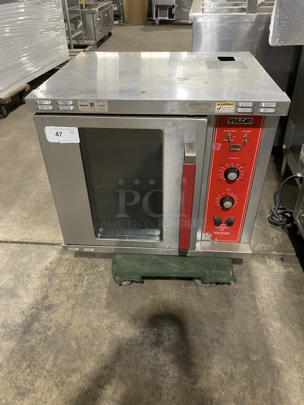 NICE! Vulcan Commercial Electric Powered Single Deck Half Sized Convection Oven! With View Through Door! All Stainless Steel! - Item #1126201