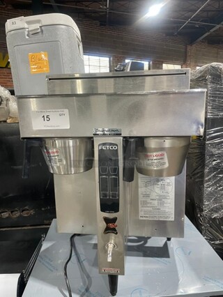 NICE! Fetco Stainless Steel Commercial Countertop Twin Station Coffee Brewer! Model: CBS-2032! 