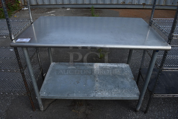 Stainless Steel Table w/ Metal Under Shelf. 48x30x35.5