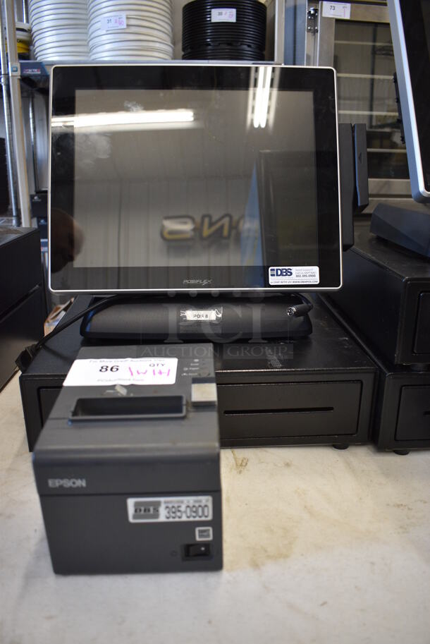 Posiflex XT-3000 Series 15" POS System Monitor, Epson Model M249A Receipt Printer and Metal Cash Drawer