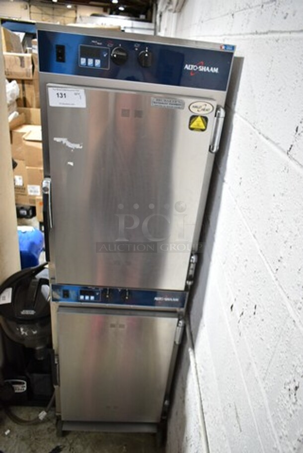 Alto Shaam 1000-TH/II Stainless Steel Commercial Electric Powered 2 Half Size Door Reach In Cook N Hold Oven on Commercial Casters. 208-240 Volts, 1 Phase.
