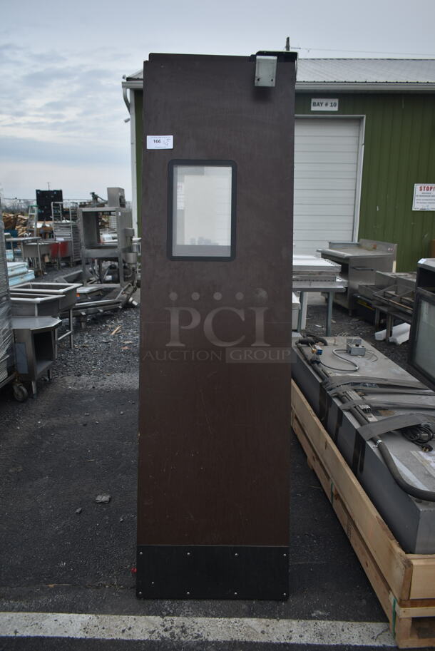 2 Commercial Swinging Kitchen Doors w/ View Through Window and Hardware. 2 Times Your Bid!