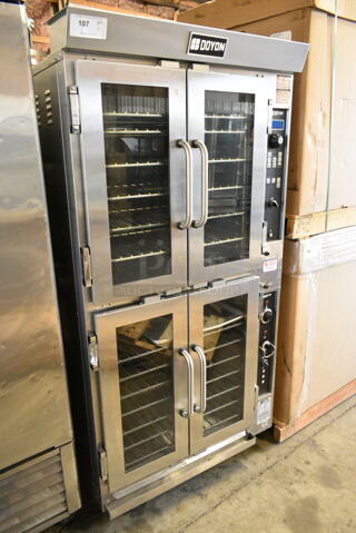 Doyon JAOP6G Stainless Steel Commercial Floor Style Natural Gas Powered Oven Proofer on Commercial Casters. 65,000 BTU. 