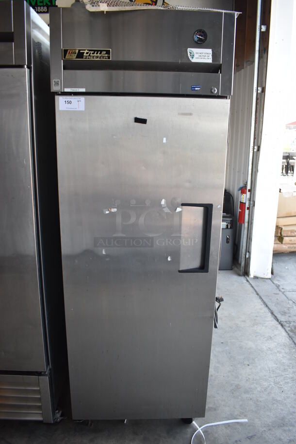 2011 True TG1F-1S ENERGY STAR Stainless Steel Commercial Single Door Reach In Freezer w/ Poly Coated Racks on Commercial Casters. 115 Volts, 1 Phase. Tested and Working!