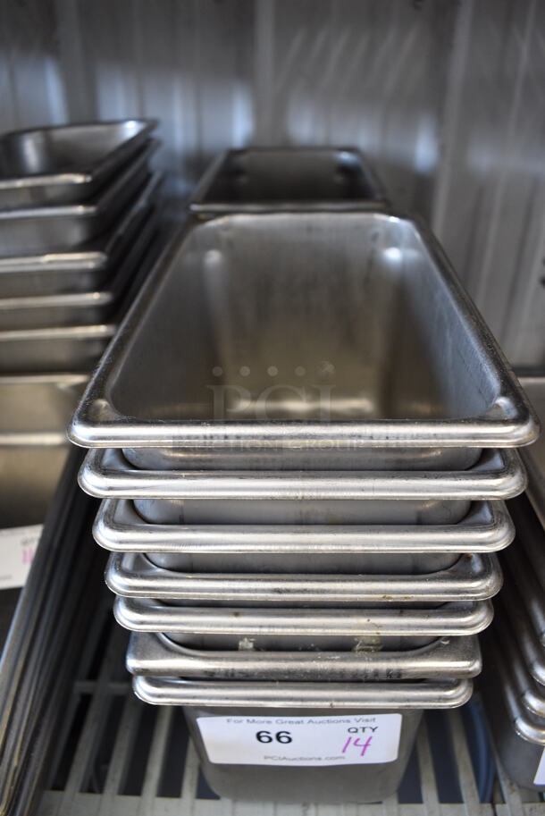 14 Stainless Steel 1/4 Size Drop In Bins. 1/4x6. 14 Times Your Bid!