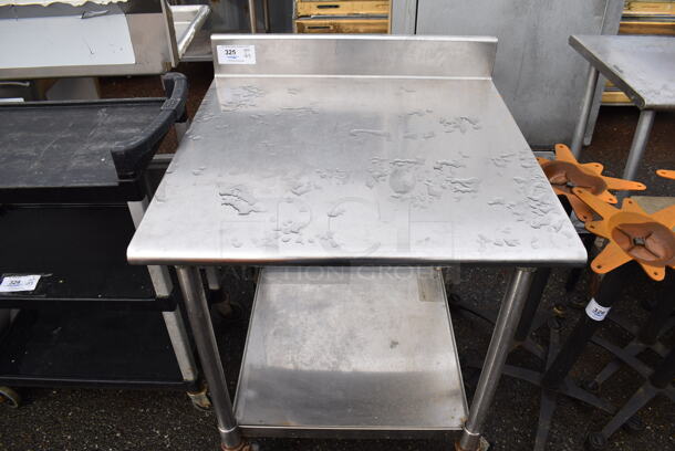 Stainless Steel Table w/ Back Splash and Under Shelf on Commercial Casters. 30x30x40