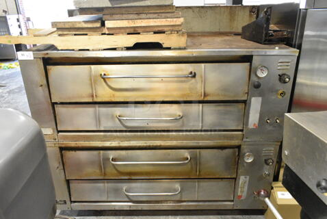 2 Bari N648N Stainless Steel Commercial Gas Powered Single Deck Pizza Oven w/ Metal Legs. 128,000 BTU. 2 Times Your Bid! 