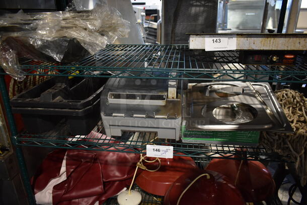 ALL ONE MONEY! Tier Lot of Various Items Including Towel Dispenser and Food Warmer Adapter Plates. 