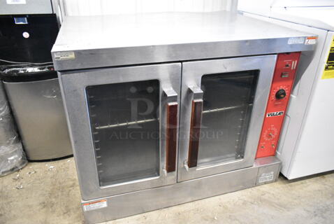 Vulcan VC4ED Stainless Steel Commercial Electric Powered Full Size Convection Oven w/ View Through Doors, Metal Oven Rack, Thermostatic Controls. 208 Volts, 1/3 Phase. 