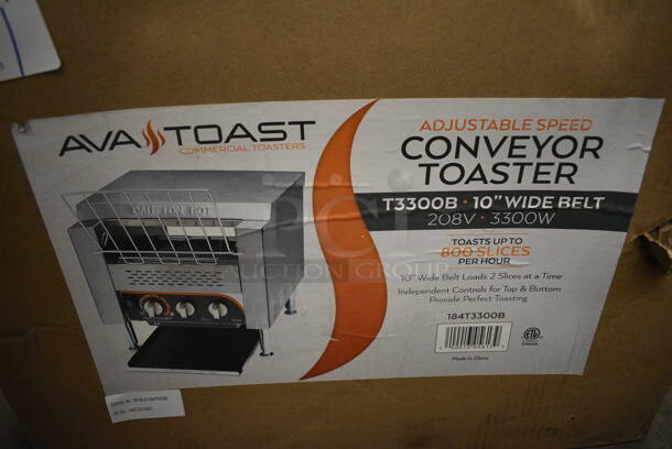 BRAND NEW IN BOX! Avatoast TT300B Stainless Steel Commercial Countertop Conveyor Toaster Oven. 208 Volts, 1 Phase
