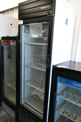 2019 Habco SE18 Metal Commercial Single Door Reach In Cooler Merchandiser w/ Poly Coated Racks. 115 Volts, 1 Phase. 