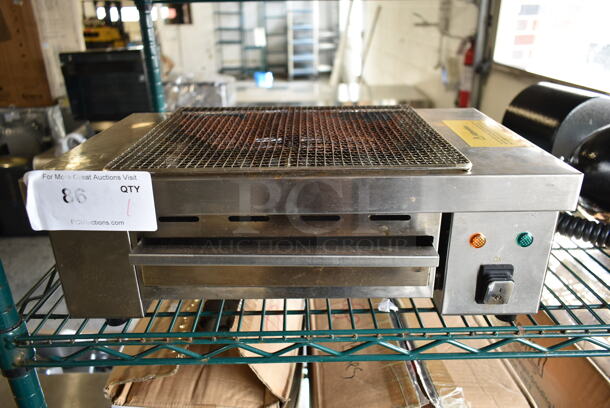 2023 Hoocoo IBG-18 Stainless Steel Commercial Countertop Electric Powered Barbecue BBQ Grill. 110 Volts, 1 Phase. Tested and Working!