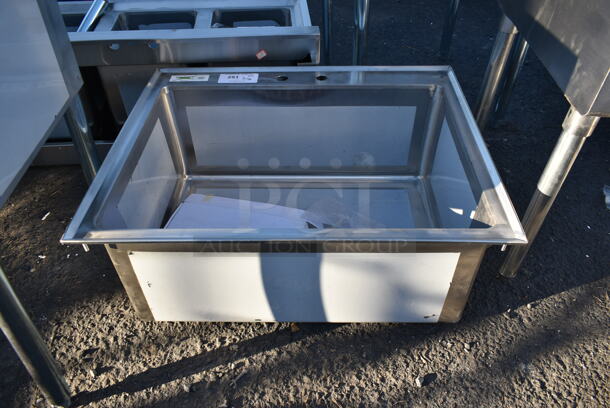 BRAND NEW SCRATCH AND DENT! Regency 600DI12812 Stainless Steel Commercial Single Bay Drop In Sink w/ Faucet and Handles.