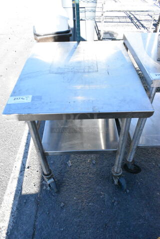 Metal Commercial Table w/ Under Shelf on Commercial Casters. 