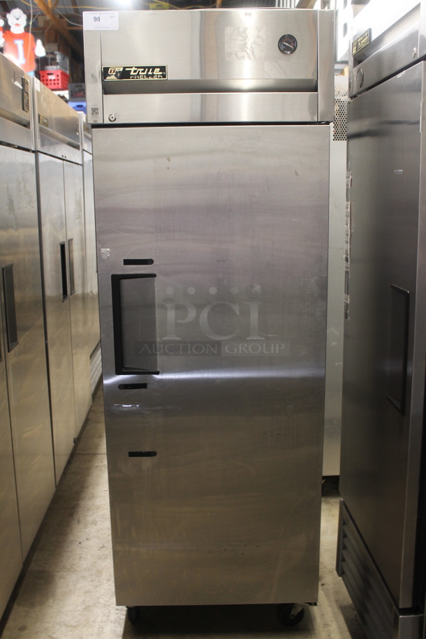 2011 True TG1F-1S ENERGY STAR Stainless Steel Commercial Single Door Reach In Freezer w/ Poly Coated Racks on Commercial Casters. 115 Volts, 1 Phase. Tested and Working!