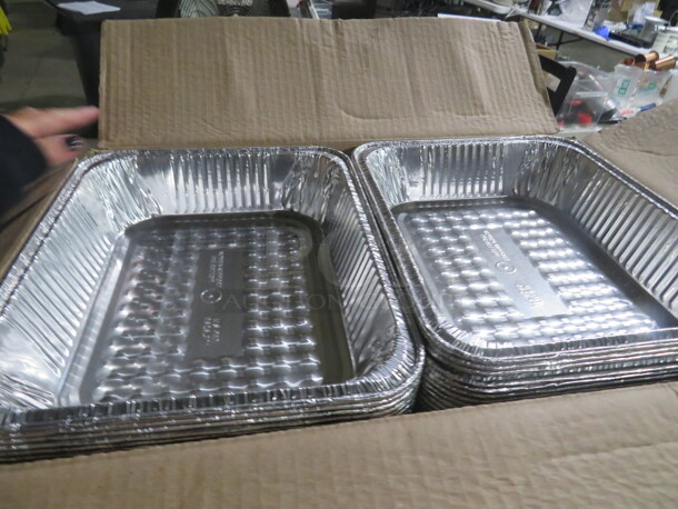 One Box Of 100 Half Size Steam Table Pans.