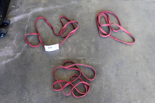 3 Red Resistance Bands. 3 Times Your Bid!